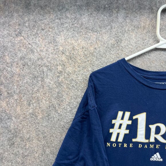 Notre Dame Irish Shirt Mens 2XL Navy Blue Football #1 Graphic Adidas The Go-To - Picture 7 of 10